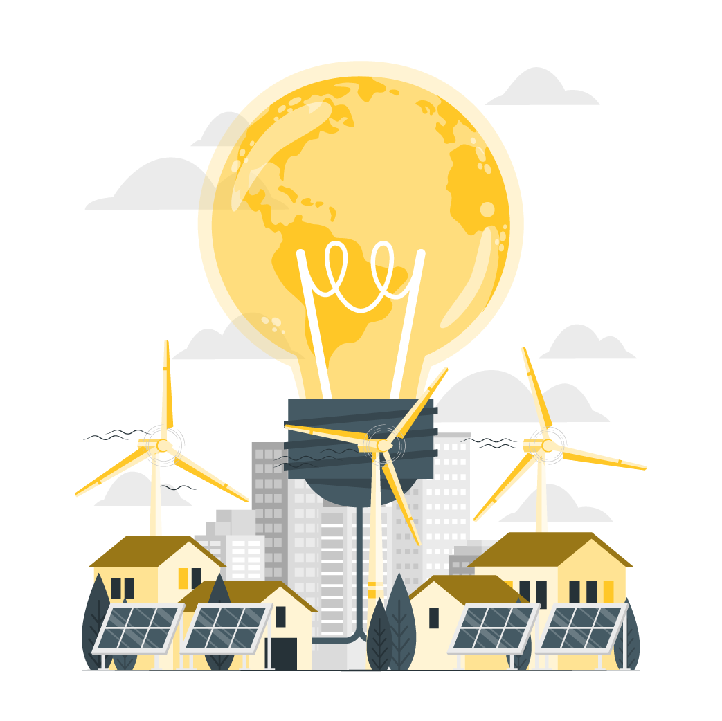 stad met decentrale energieopslag