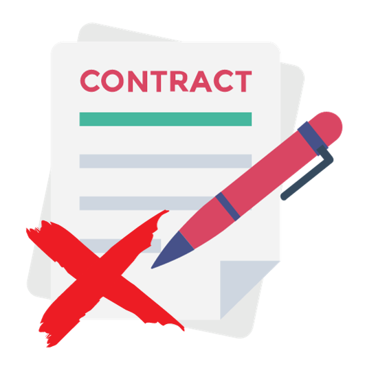 illustratie geweigerd contract